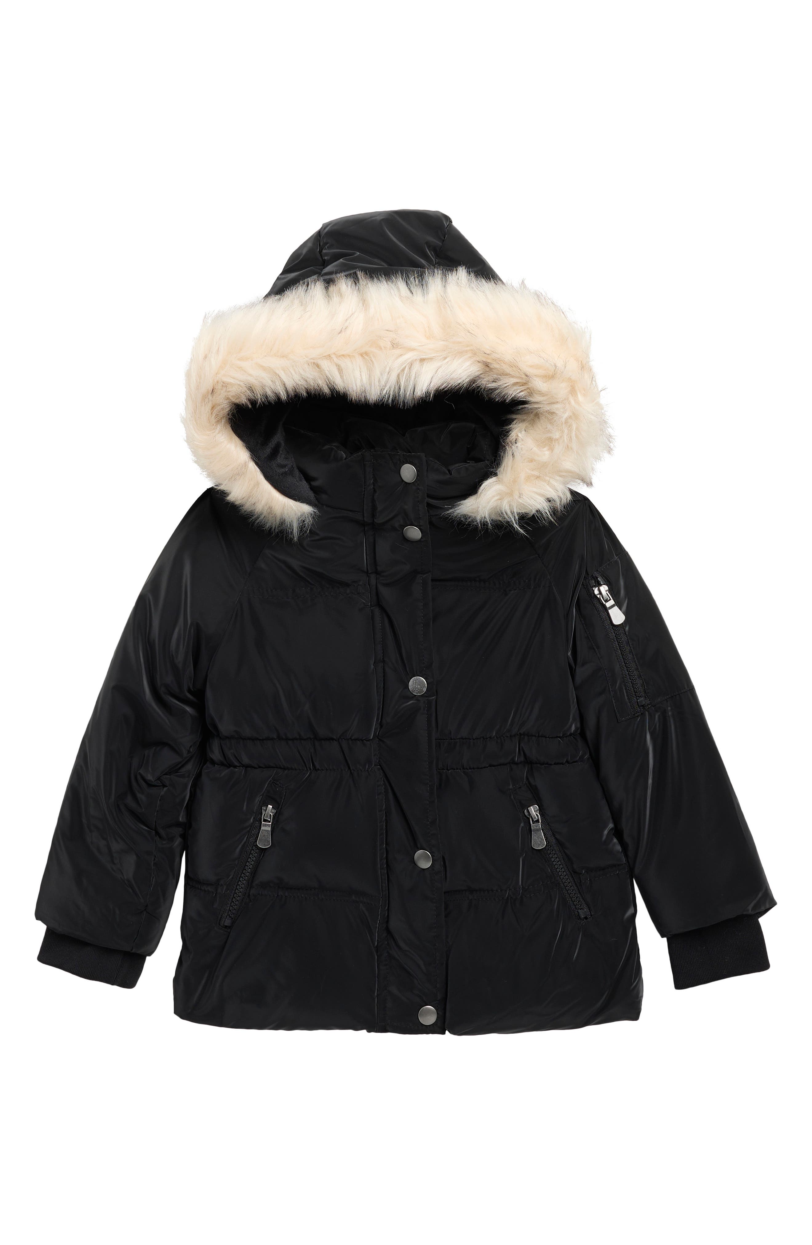 Kids' Velvet Touch Faux Fur Trim Parka