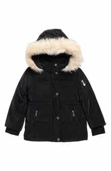 Kids' Velvet Touch Faux Fur Trim Parka