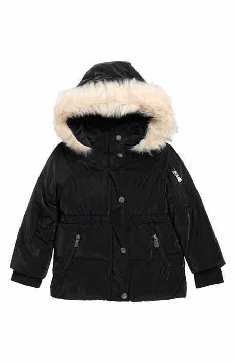 Kids' Velvet Touch Faux Fur Trim Parka