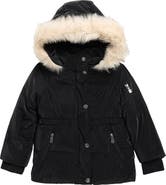 Rothschild Kids' Velvet Touch Faux Fur Trim Parka
