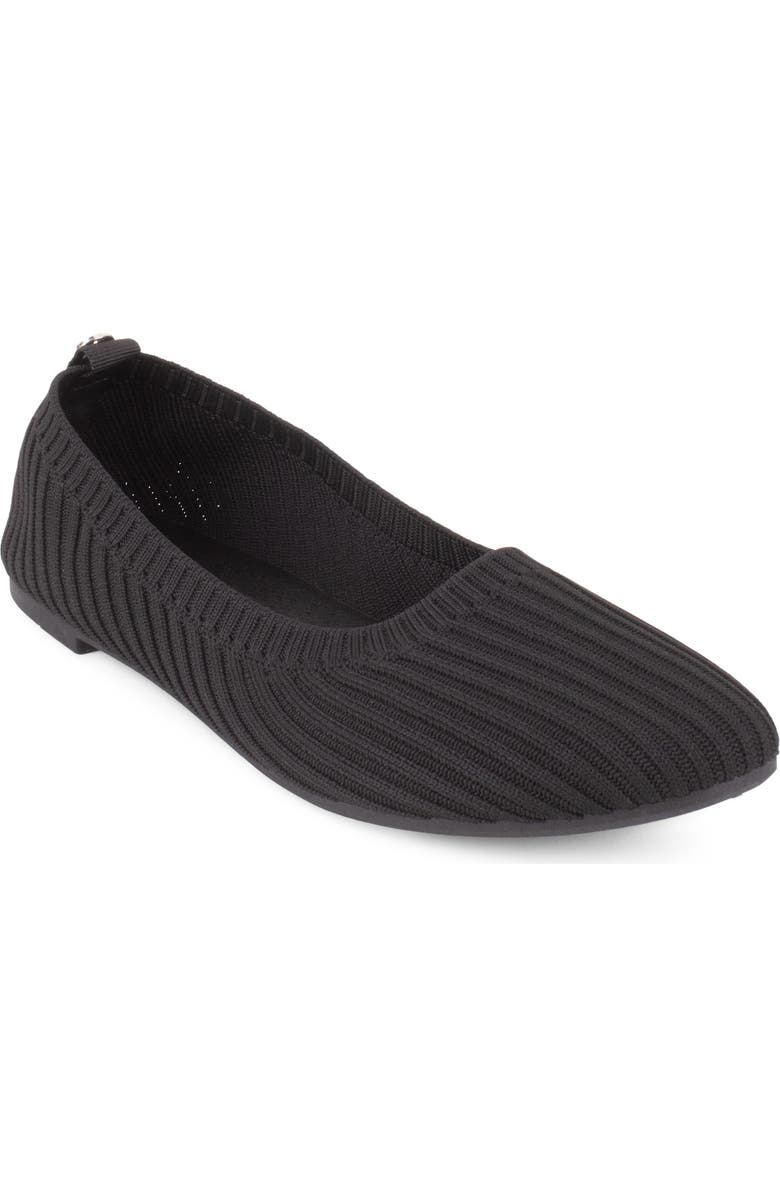 Tahari Clementia Knit Ballet Flat, Main, color, Black