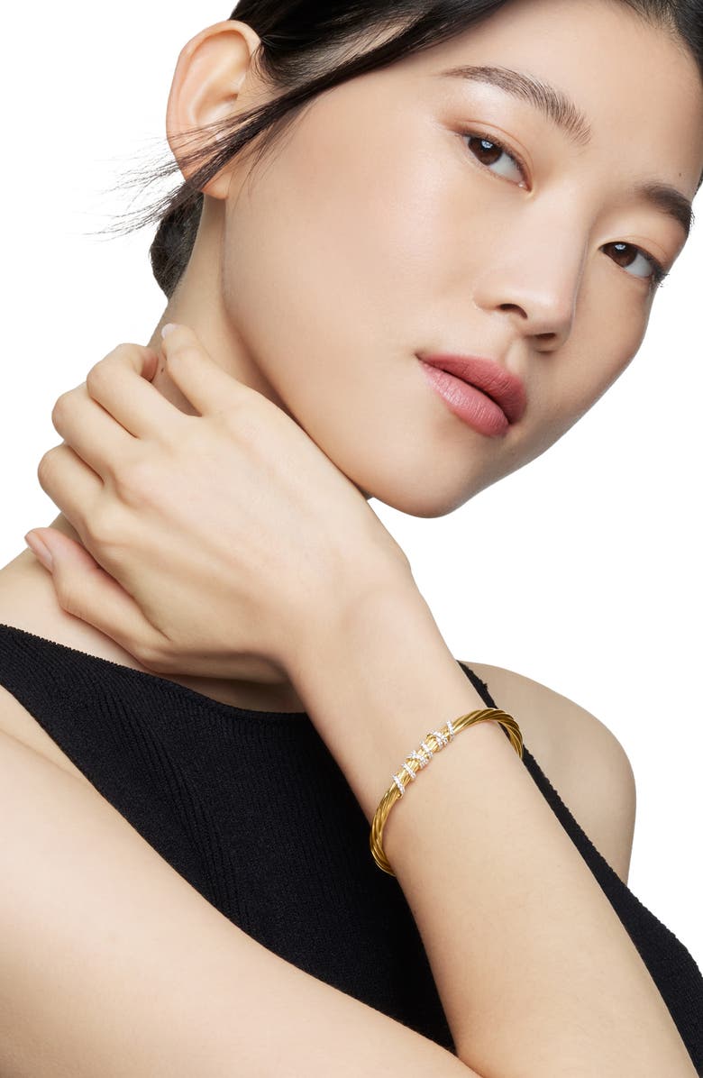 David Yurman Helena Center Station Bracelet in 18K Yellow Gold with Diamonds, Alternate, color, Gold/ Diamond