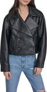 Levi's Double Breasted Faux Leather Crop Trench Coat
