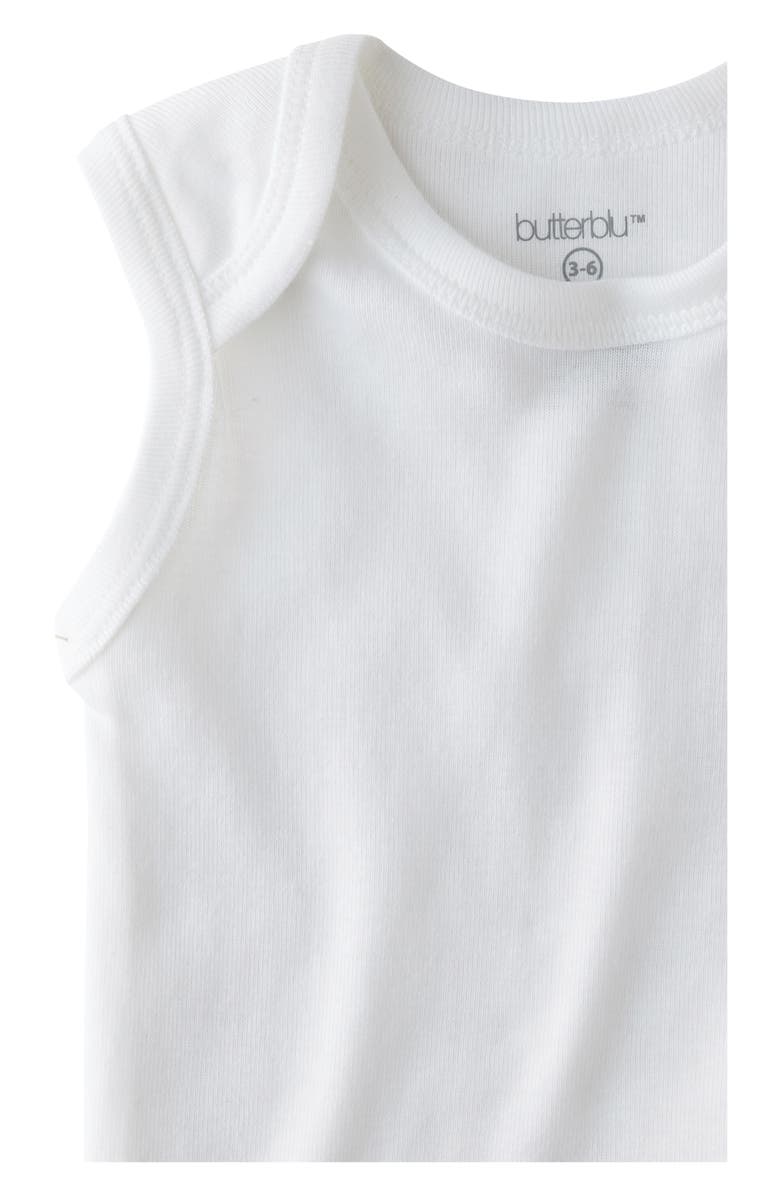 BUTTERBLU Sam Assorted 5-Pack Sleeveless Organic Cotton Bodysuits, Alternate, color, Stone