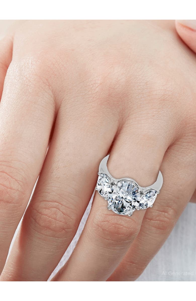 Bliss Diamond Certified 6Ct Three Stone Oval Diamond Anniversary Engagement Ring Lab Grown 14k, Alternate, color, 14K White Gold
