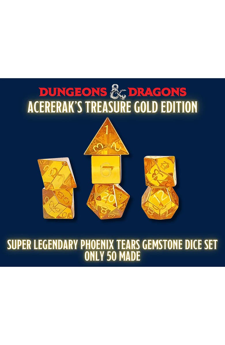 Dungeons & Dragons Acerak'S Treasure Pack Gold Edition,7Pc Dice,Coin & Bag,Rpg, Alternate, color, Multicolored