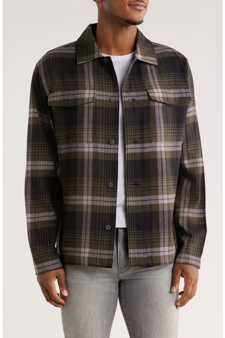 Lincoln Flannel Button-Up Shirt, Main, color, FOREST
