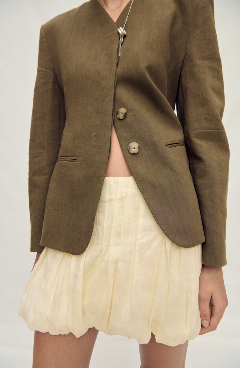 MANGO Balloon Effect Miniskirt, Alternate, color, Ecru