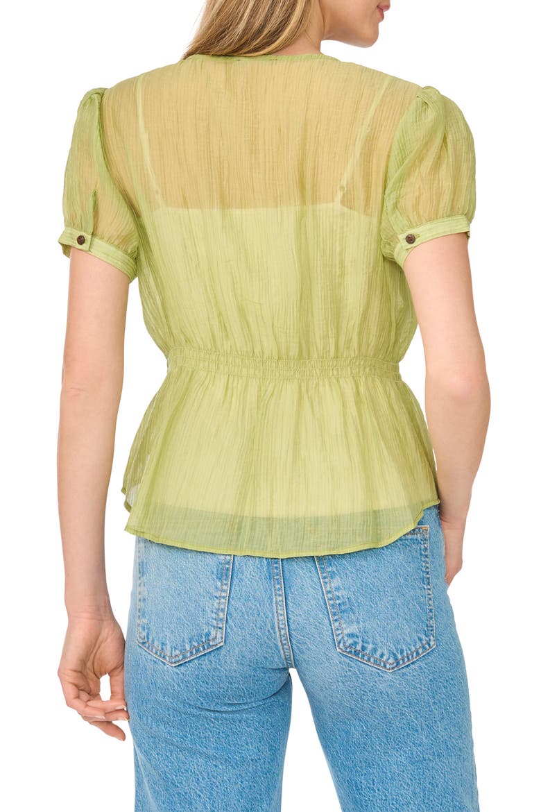 V-Neck Short Sleeve Top, Alternate, color, CACTUS