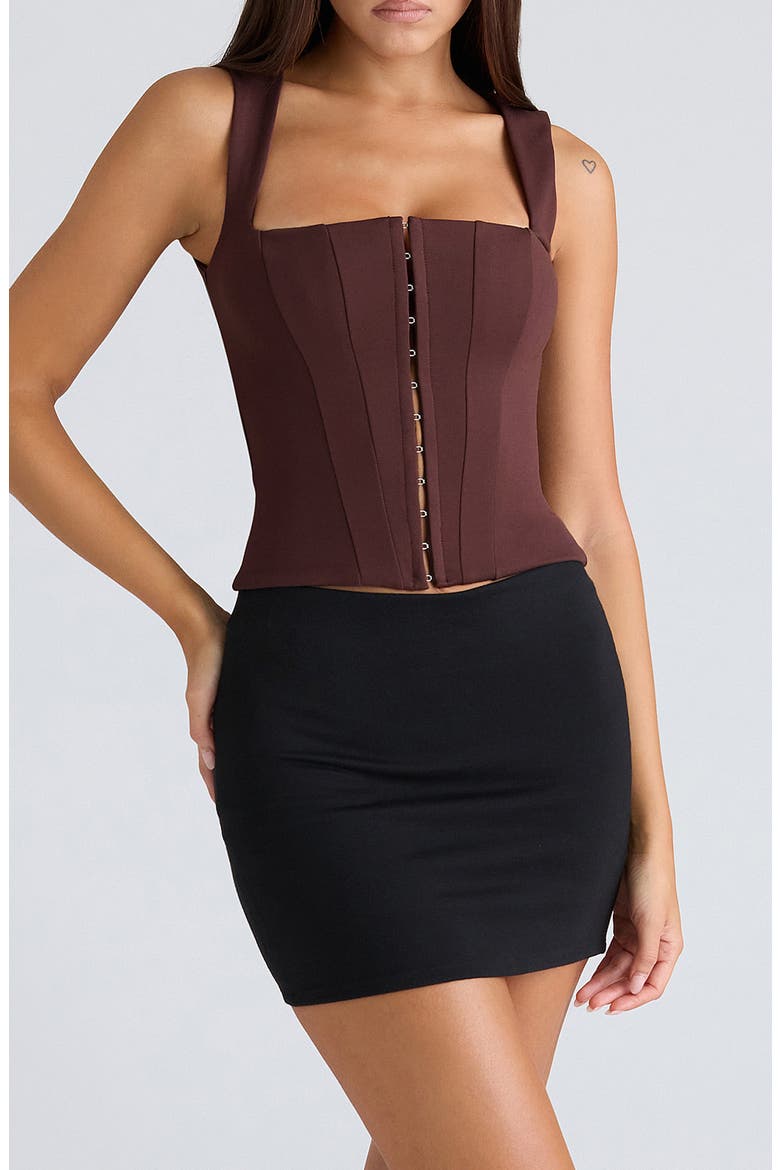 The Balconette Corset Top, Main, color, CHOCOLATE