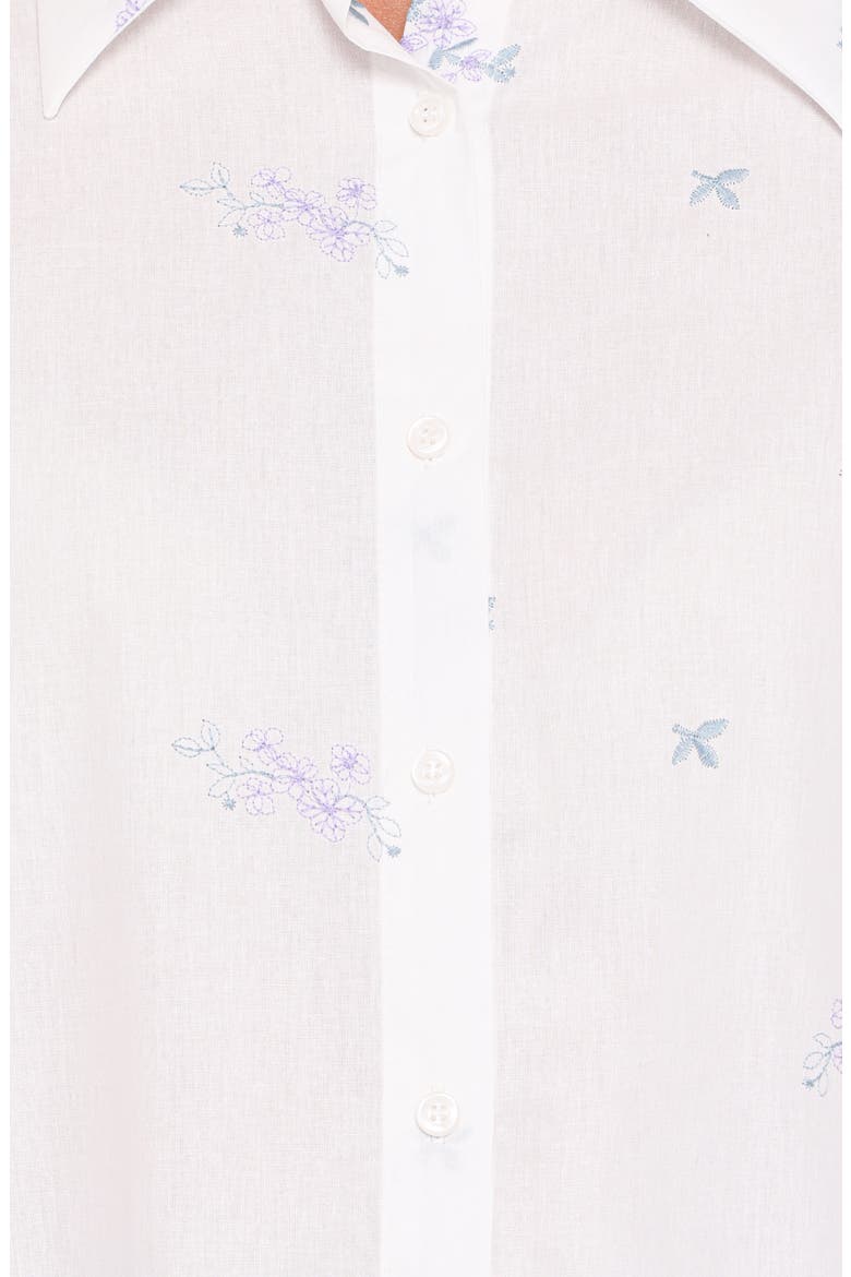 Luneth Embroidered Puff Sleeve Shirt, Alternate, color, WHITE