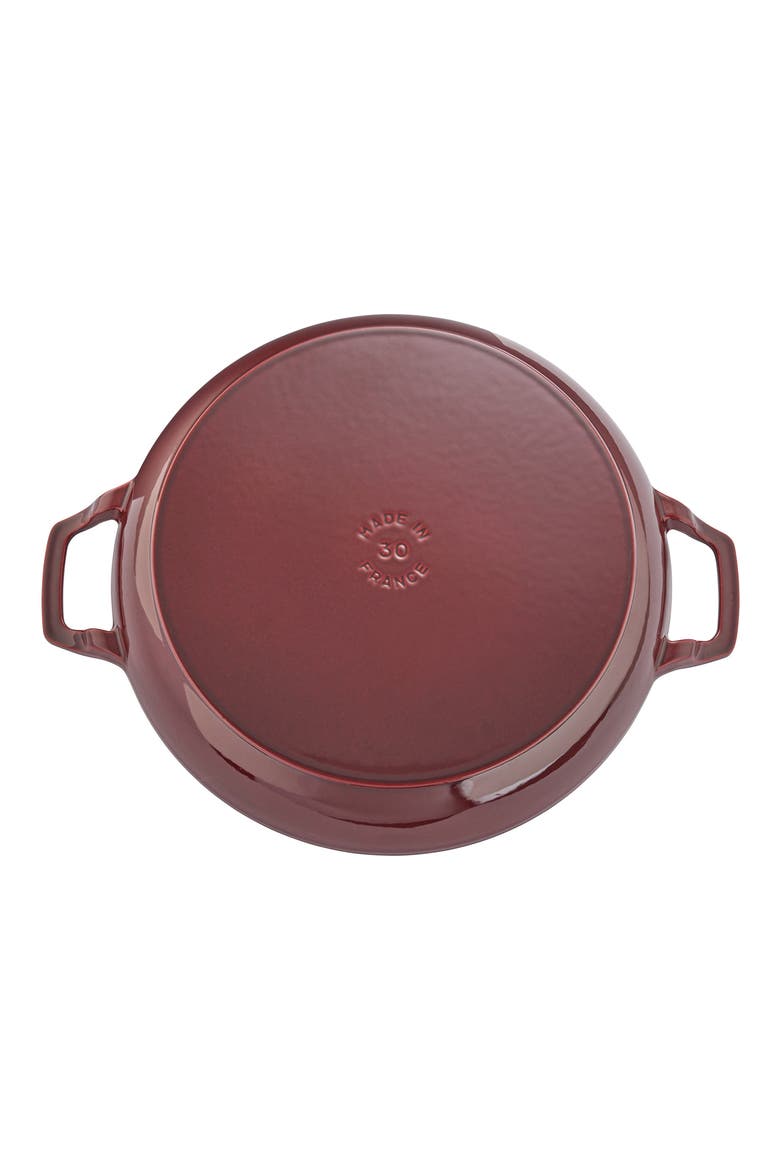 3.5 Quart Enameled Cast Iron Braiser with Glass Lid, Alternate, color, GRENADINE