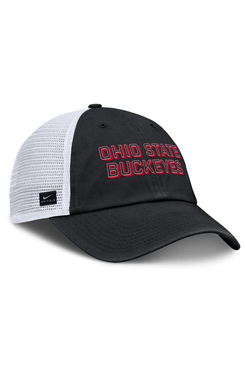 Nike Men's Nike Black Ohio State Buckeyes 2025 Gameday On-Field Club Adjustable Trucker Hat, Alternate, color, 