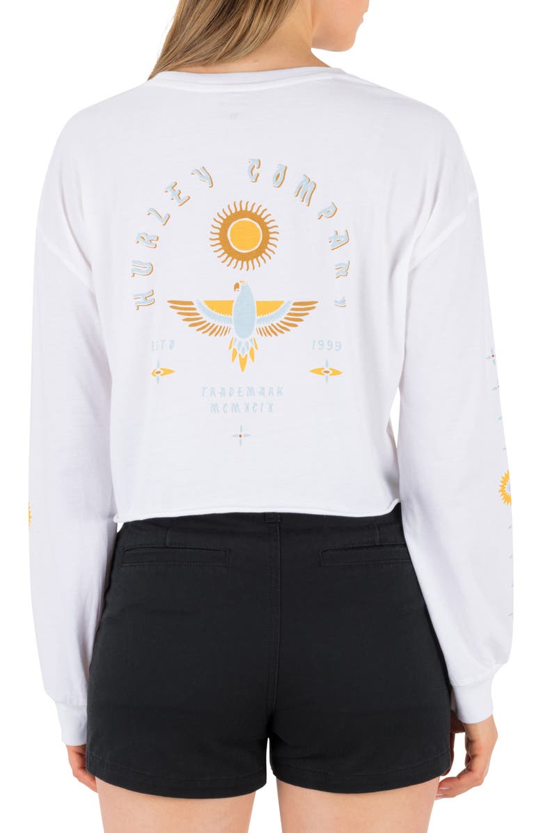 Hurley Eagle High Long Sleeve Graphic T-Shirt, Alternate, color, White