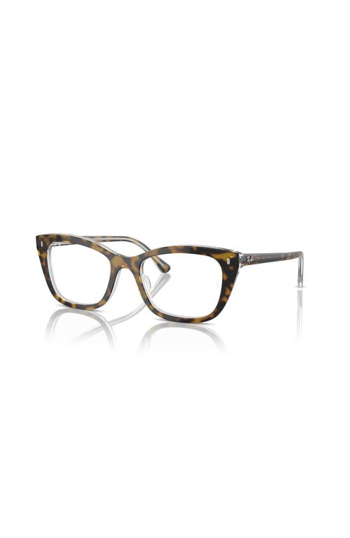 Ray Ban Ray-ban 52mm Rectangle Optical Glasses In Brown