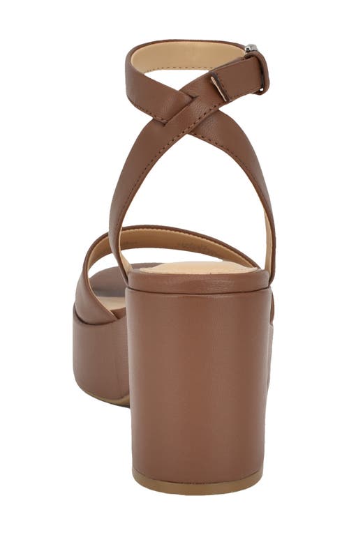 Calvin Klein Summer Ankle Strap Platform Sandal In Medium Brown
