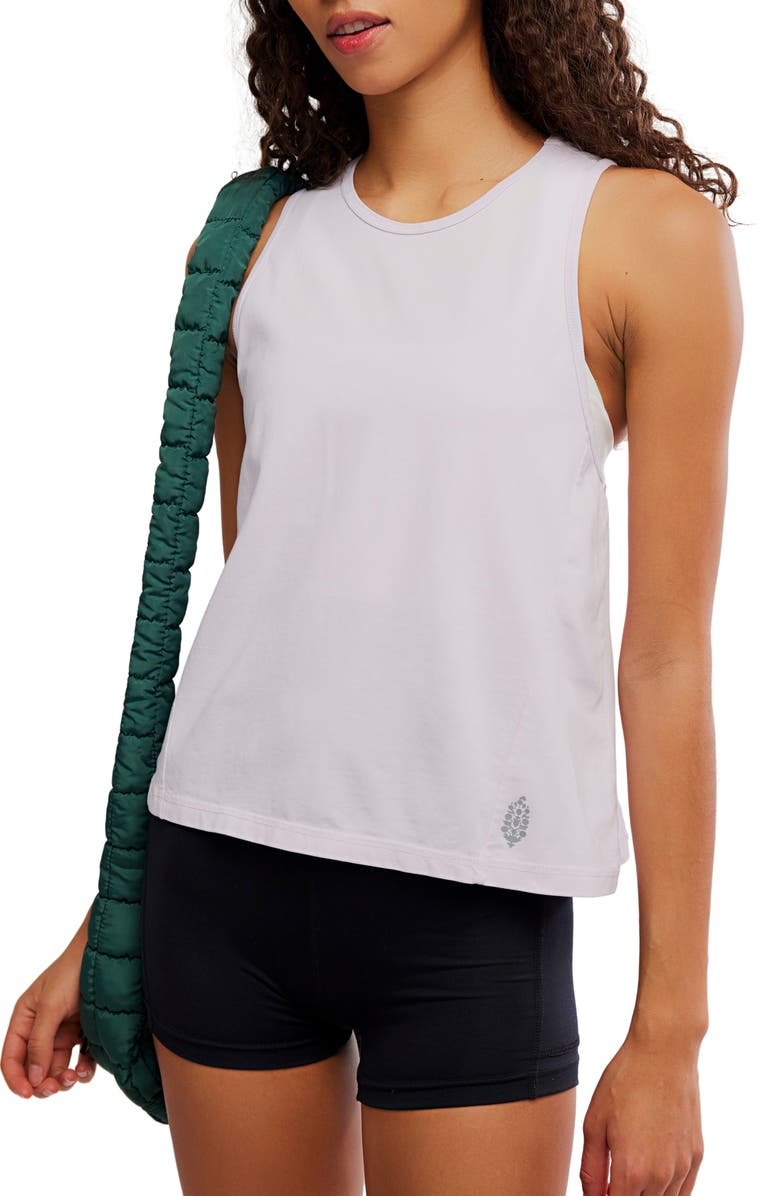 Free People FP Movement Hot Shot Twist Back Tank, Main, color, Rose Wash