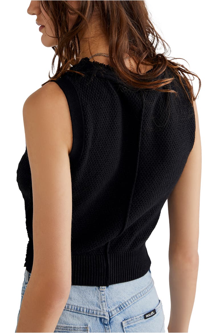 Denson Cable Knit Vest, Alternate, color, BLACK