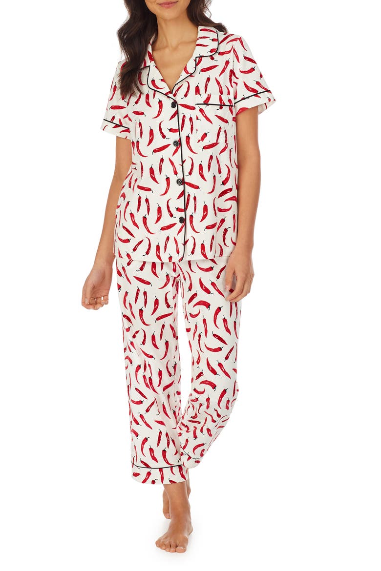 Classic Crop Pajamas, Main, color, CAYENNE