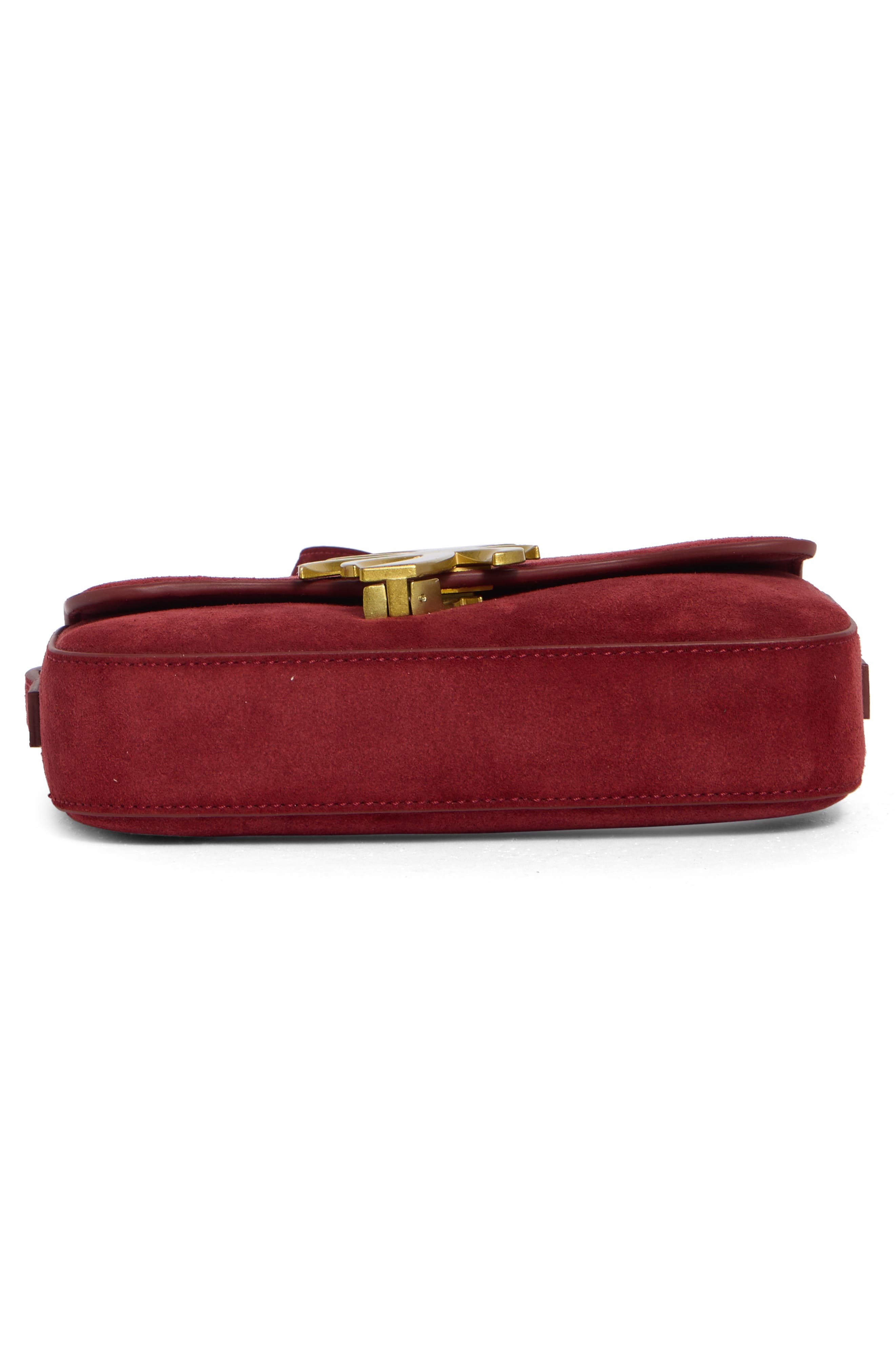 Small Palm Suede Crossbody Bag, Alternate, color, MERLOT
