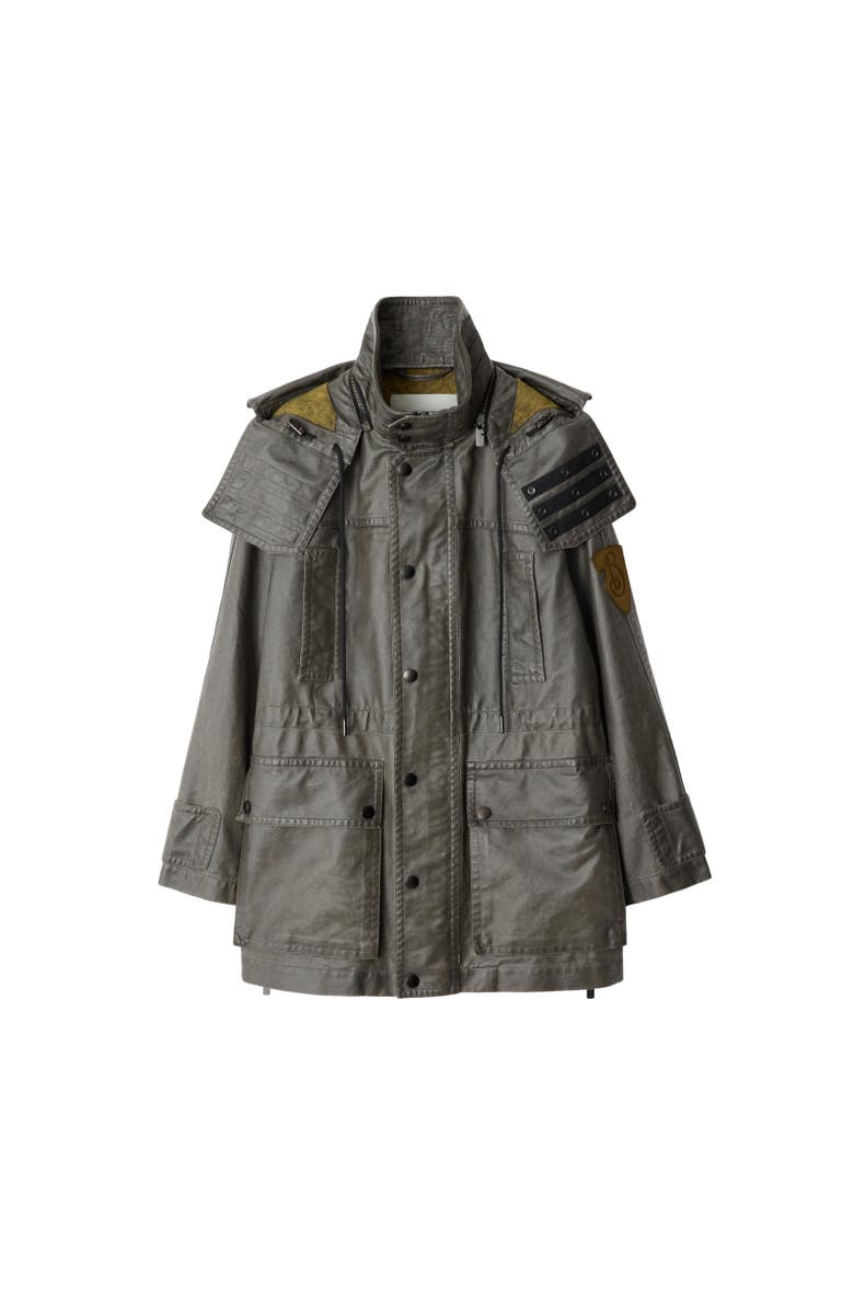 Burberry Bleached Cotton Parka, Alternate, color,