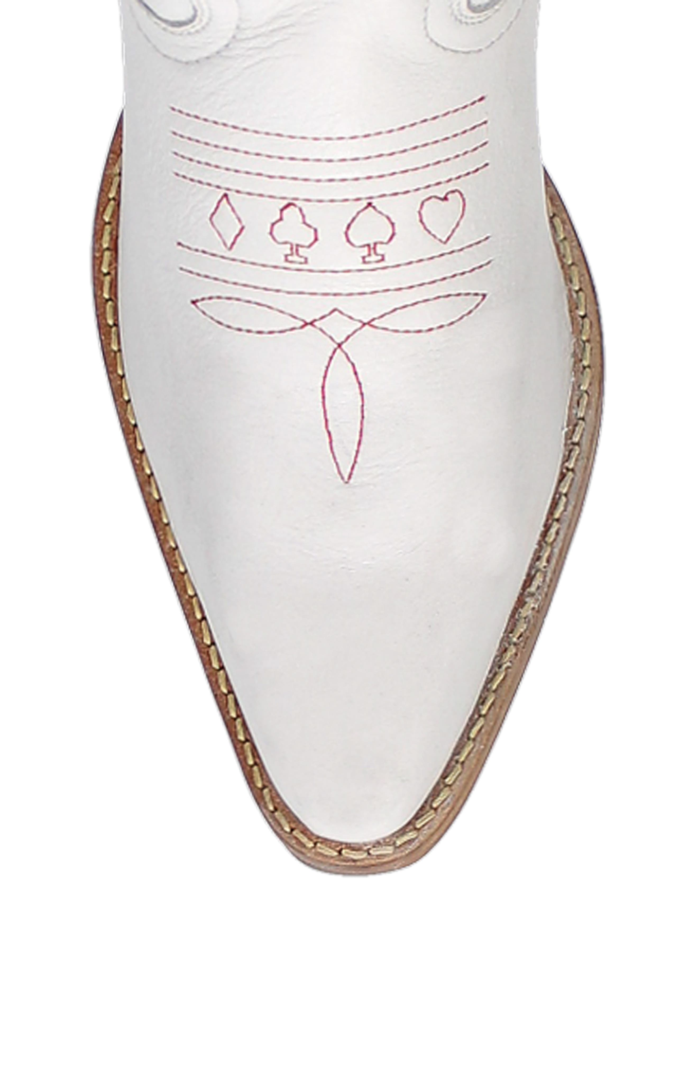 Dingo Queen a Hearts Western Boot, Alternate, color, White
