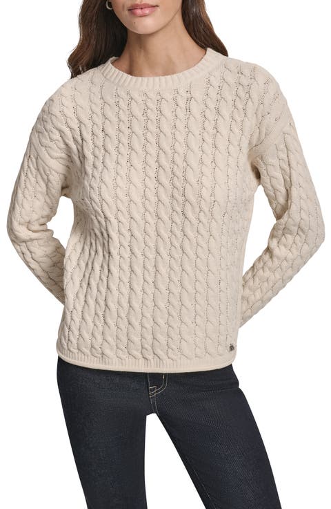 Cable Knit Crewneck Sweater