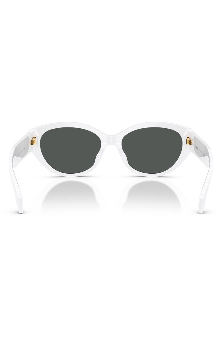 Versace 56mm Gradient Oval Sunglasses, Alternate, color, White/ Dark Grey