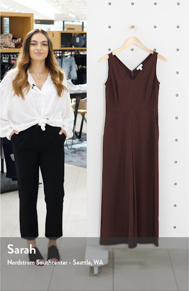 V-Neck Wide Leg Crop Jumpsuit, sales video thumbnail