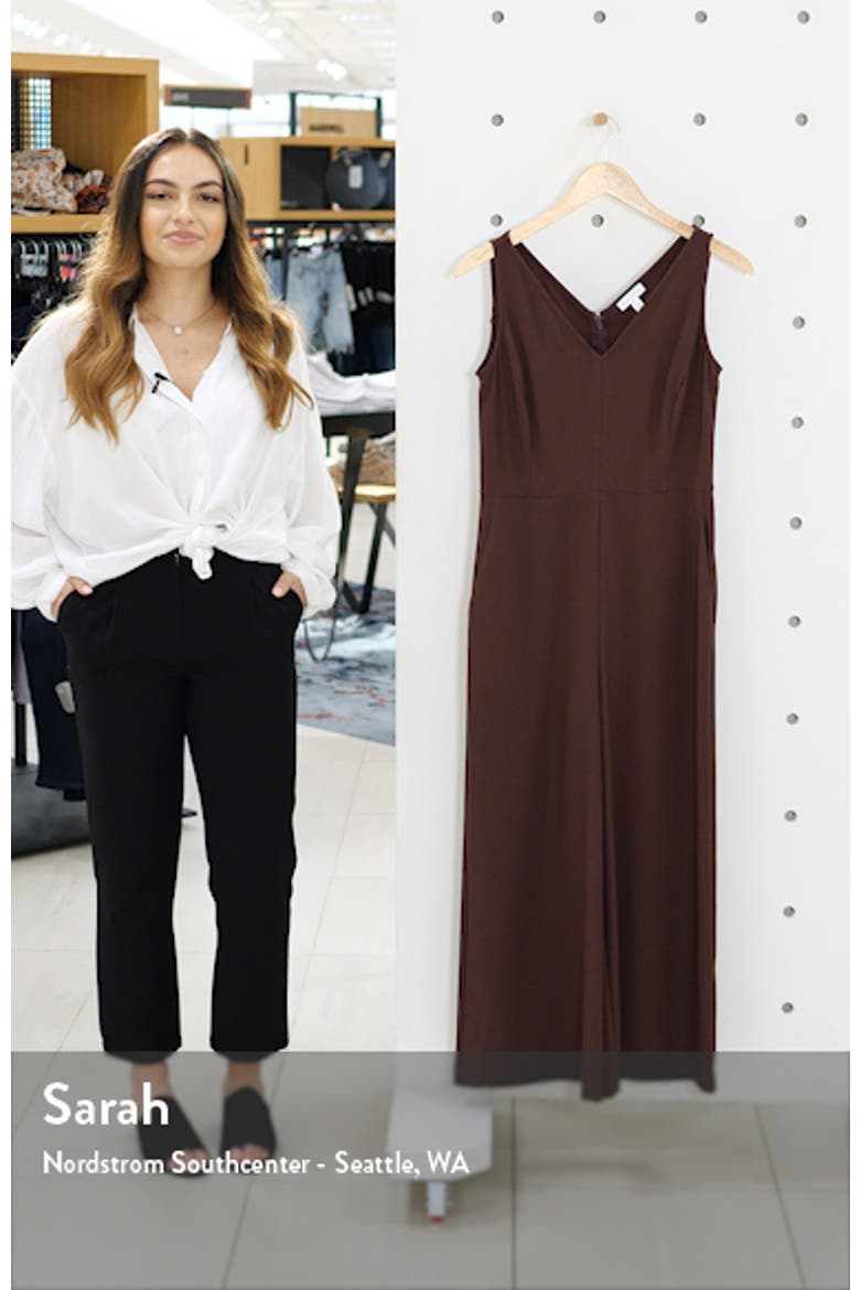 V-Neck Wide Leg Crop Jumpsuit video