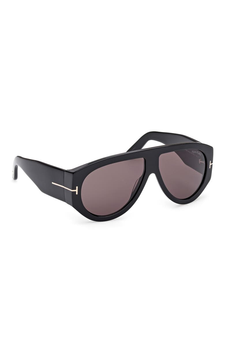 Bronson 60mm Aviator Sunglasses, Alternate, color, SHINY BLACK ECO / SMOKE