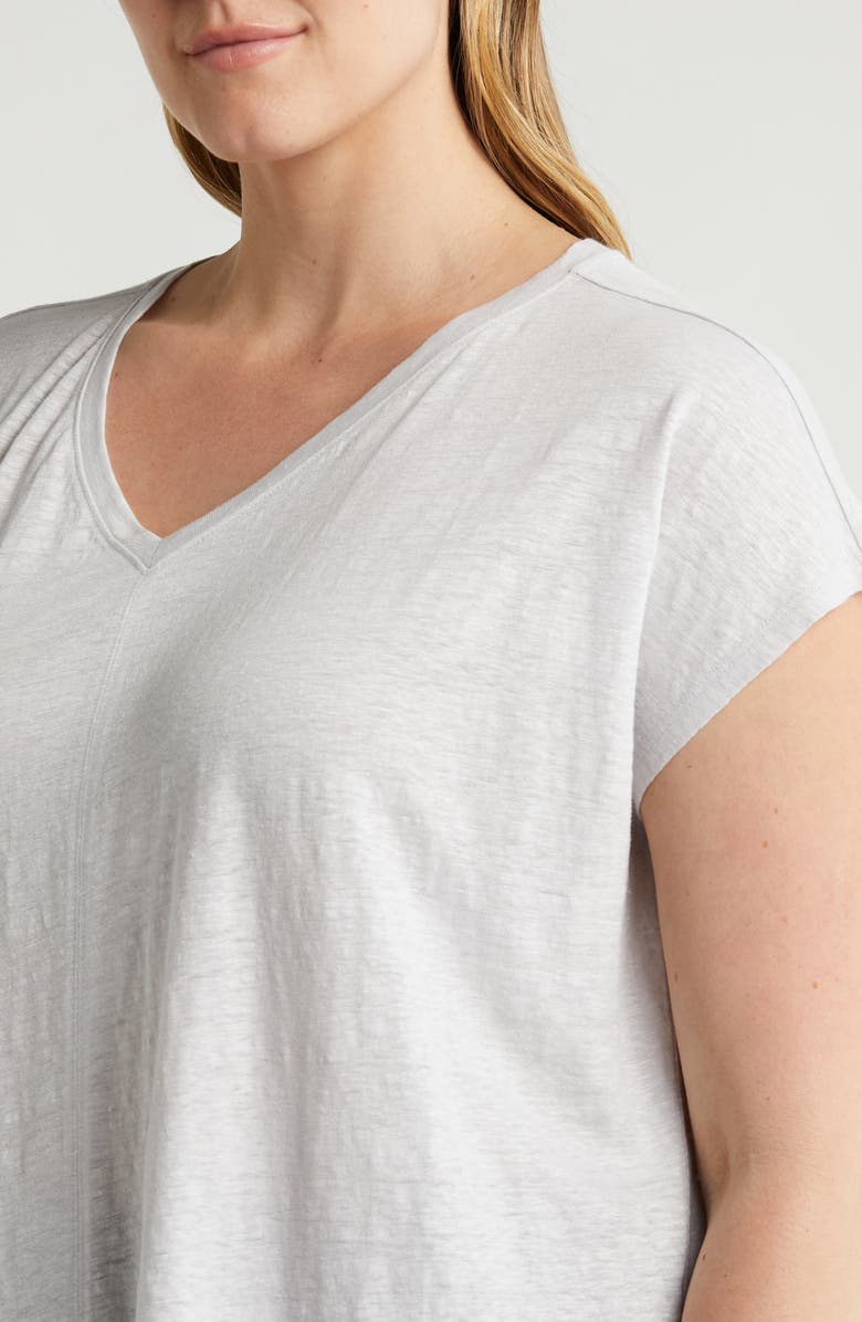 Eileen Fisher Organic Linen V-Neck T-Shirt, Alternate, color,