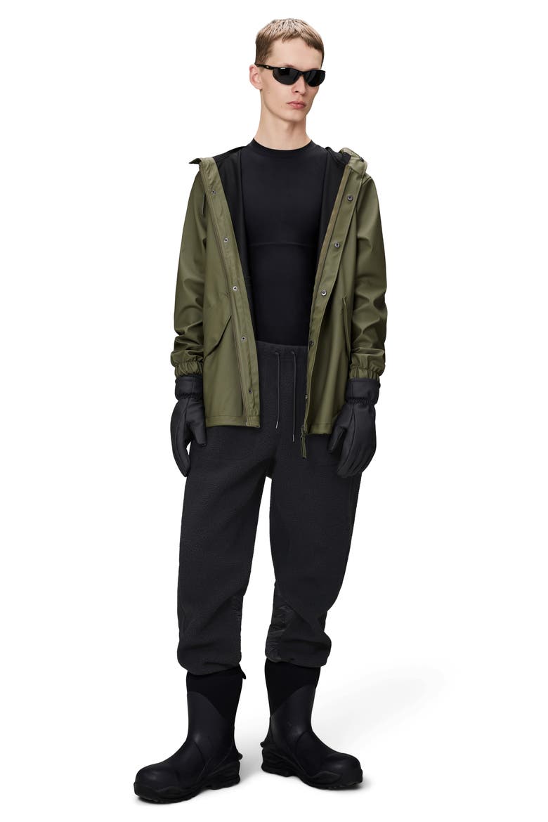 Fishtail Hooded Waterproof Rain Jacket, Alternate, color, MARSH