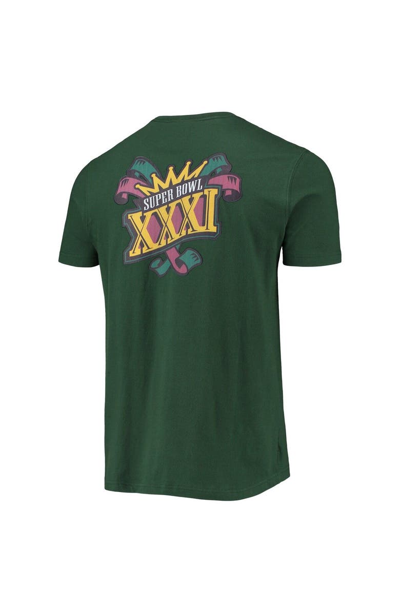 New Era Men's New Era Green Green Bay Packers Patch Up Collection Super Bowl XXXI T-Shirt, Alternate, color, 