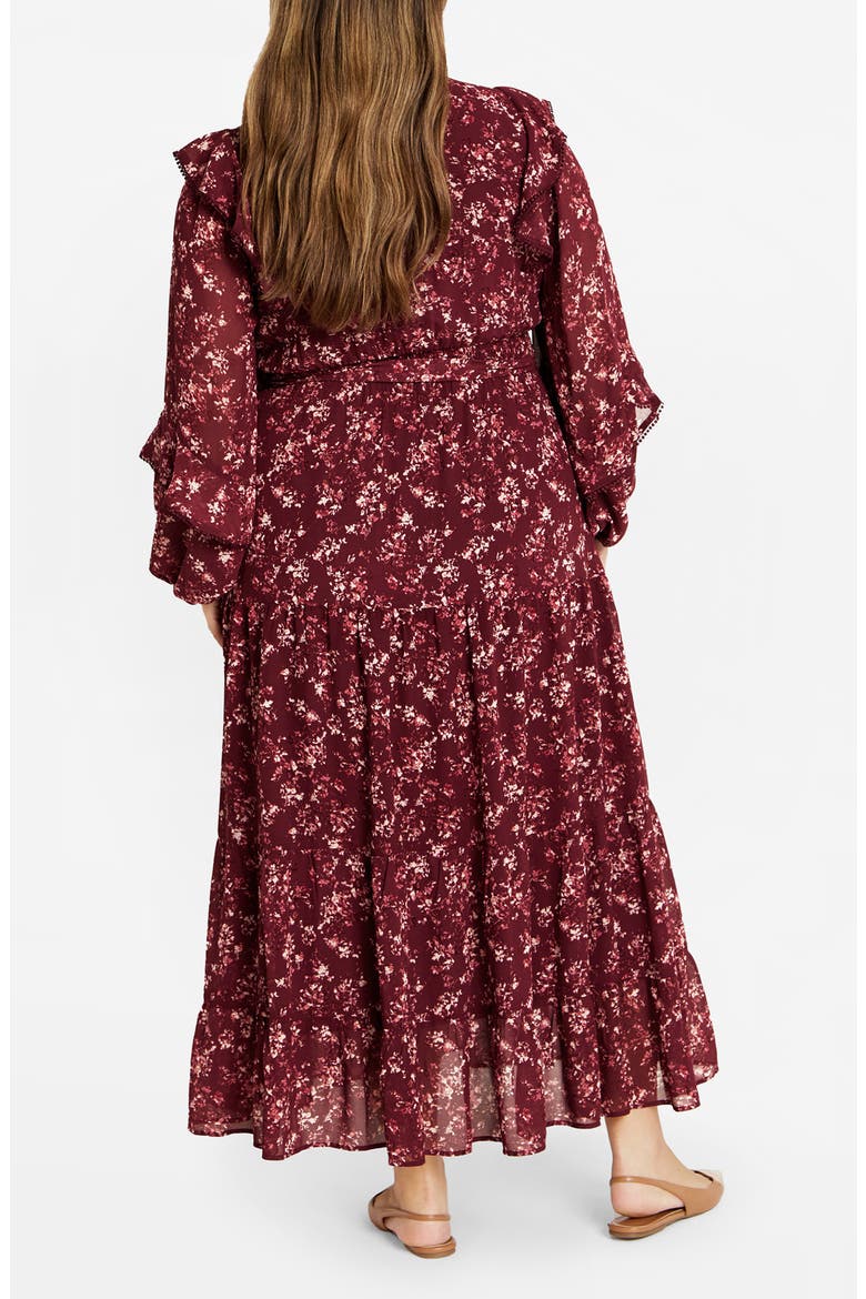 Arielle Ruffle Long Sleeve Maxi Dress, Alternate, color, RED FLORAL