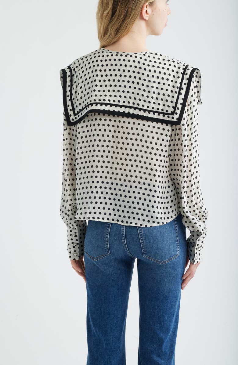 FRAME The Polka Dot Fleet Silk Top, Alternate, color, 