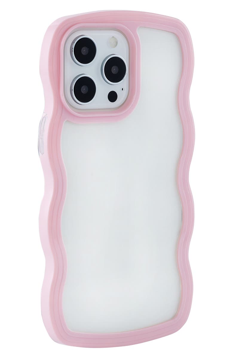 Auramma Pink Wavy Bumper iPhone 14 Pro Case, Alternate, color, Baby Pink