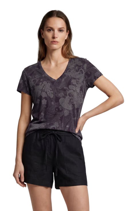 Paisley Explosion Womens V-neck Printed Top