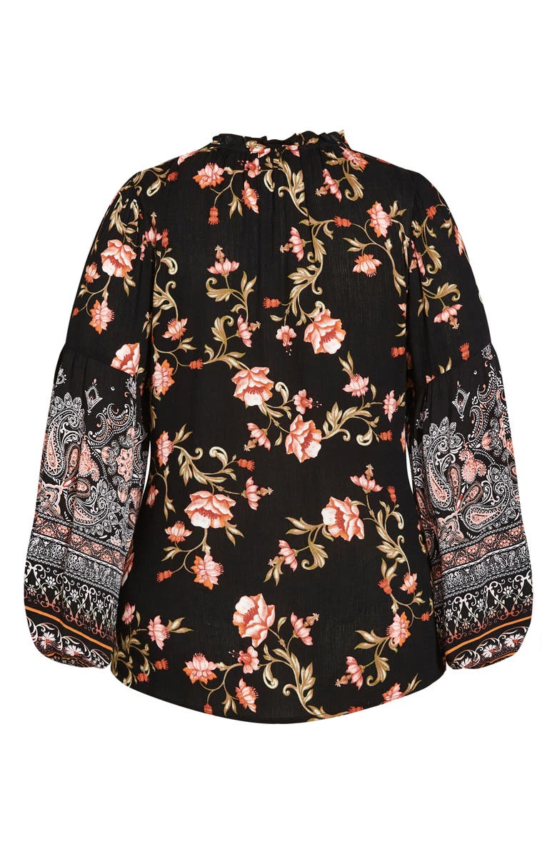 City Chic Floating Print Top, Alternate, color, 