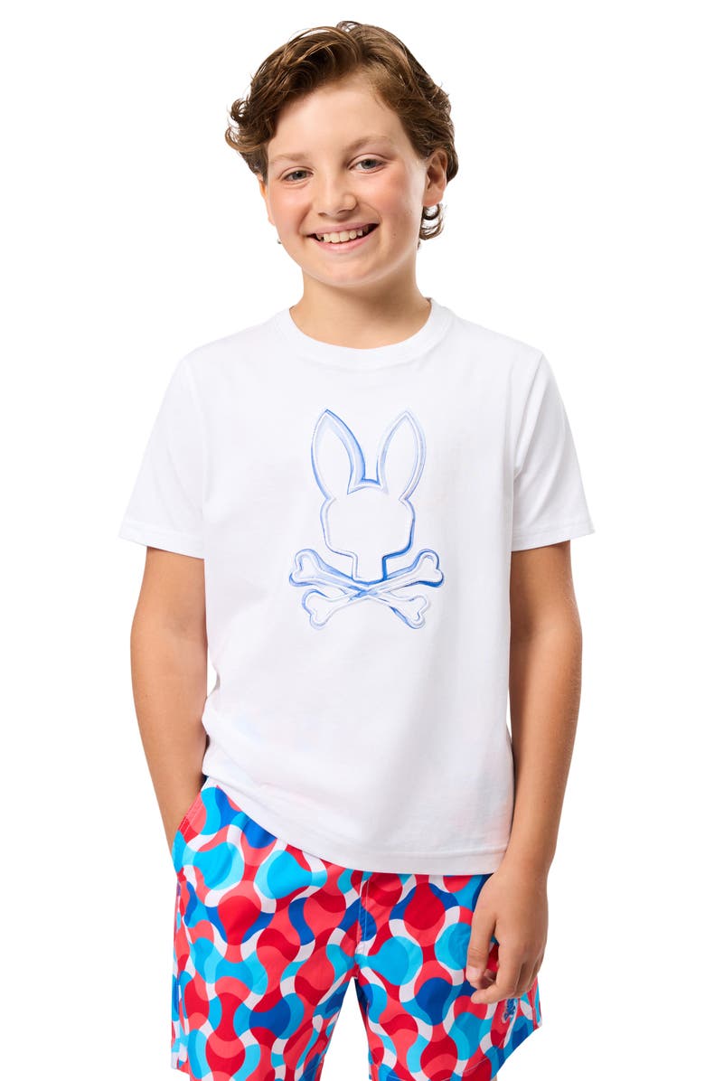 Psycho Bunny Kids' Vincent Graphic T-Shirt, Alternate, color, White