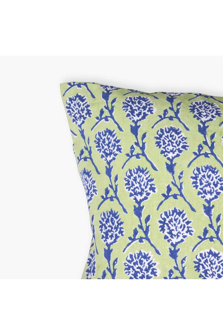 Nikhar - Lumbar Linen Throw Pillow Cover, Alternate, color, Lily Green