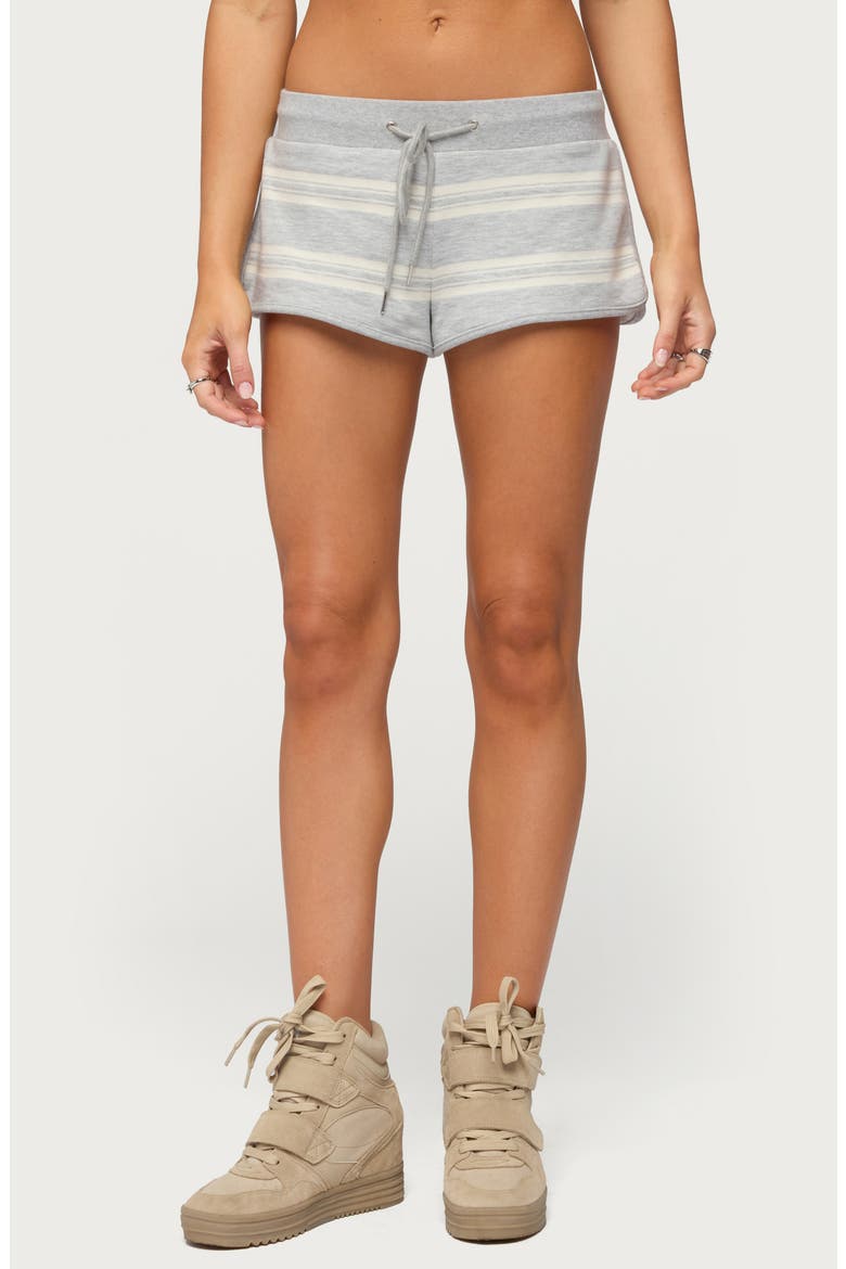 Bryne Stripe Drawstring Shorts, Main, color, WHITE-AND-GRAY