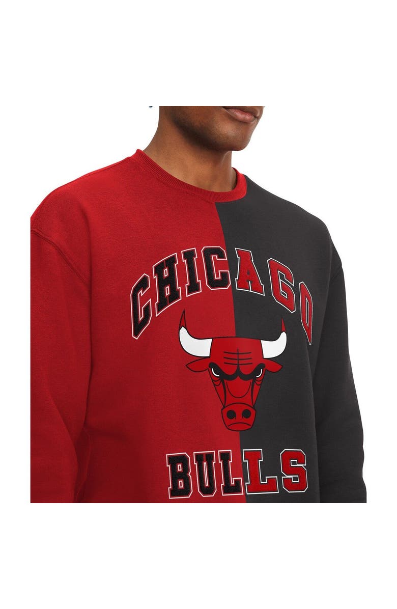 TOMMY JEANS Men's Tommy Jeans Red/Black Chicago Bulls Keith Split Pullover Sweatshirt, Alternate, color, Red