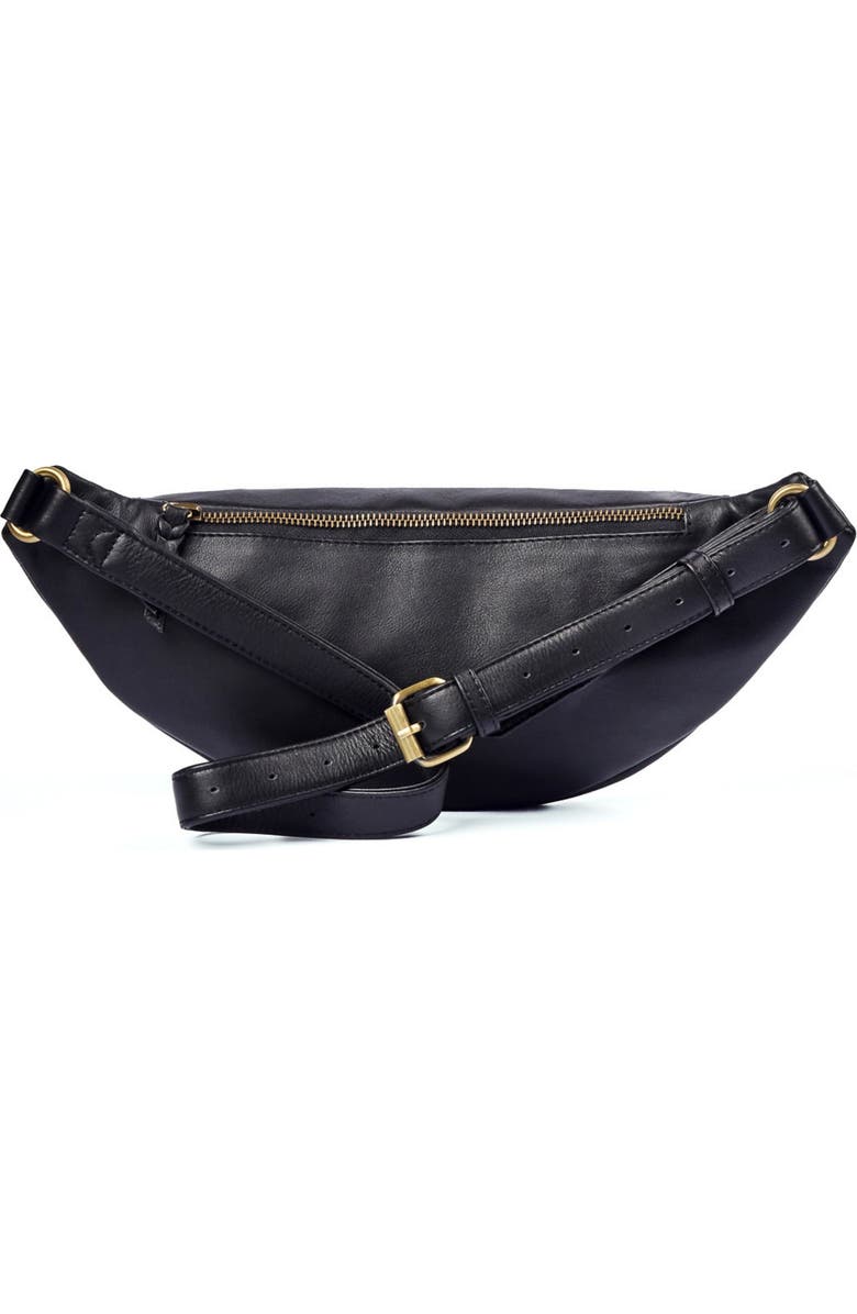 Mandrn Leather Crossbody Bag, Alternate, color, Black
