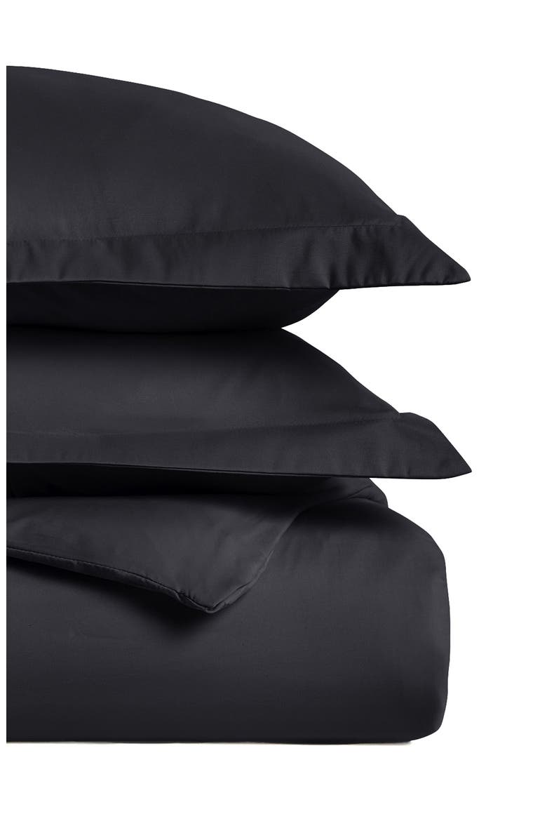 Solid Duvet Cover & Sham Set, Alternate, color, BLACK