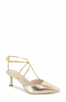 Kenneth Cole Umi Snakeskin Embossed Pointed Toe Pump