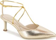 Kenneth Cole Umi Snakeskin Embossed Pointed Toe Pump