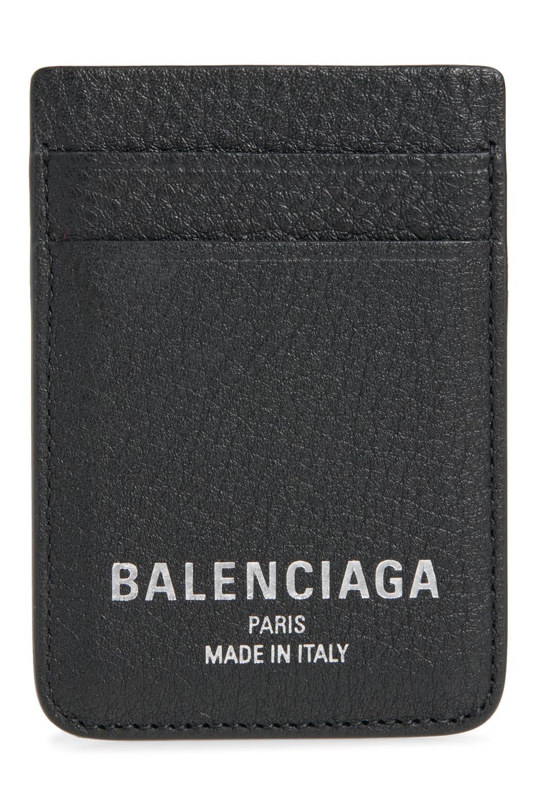 Magnet Leather Card Holder, Main, color, 1000 BLACK