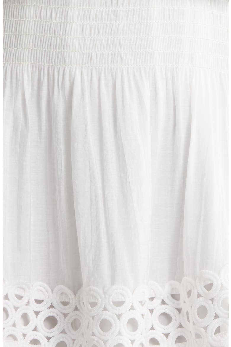 Smocked Cover-Up Dress, Alternate, color, WHITE