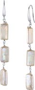 The Pearl Source Triple White Freshwater Baroque Pearl Jaylene Earrings